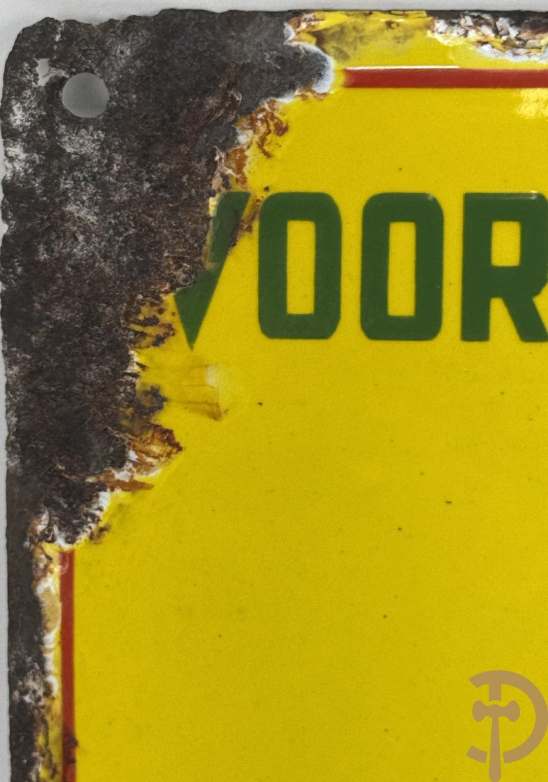 Oude emailplaat P. Sluis, voor uw vogels, universeel voer - begin jaren 