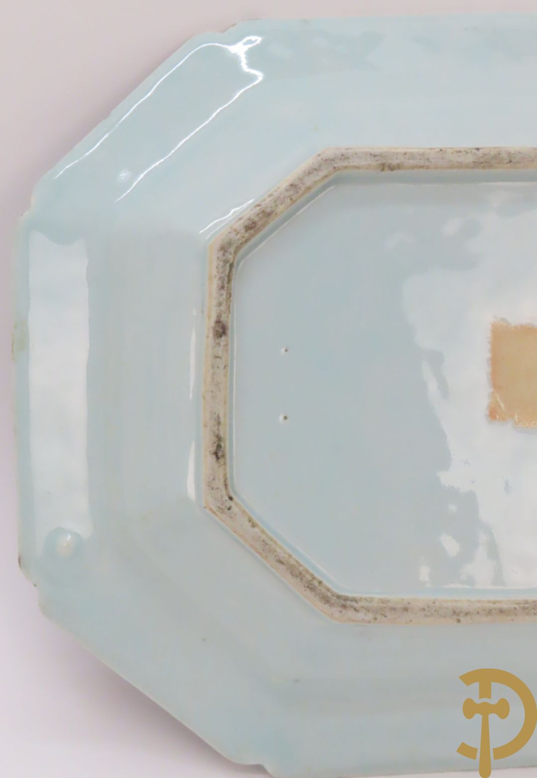 Chinese porseleinen blauw/wit schotel met bloemen- en dierendecor