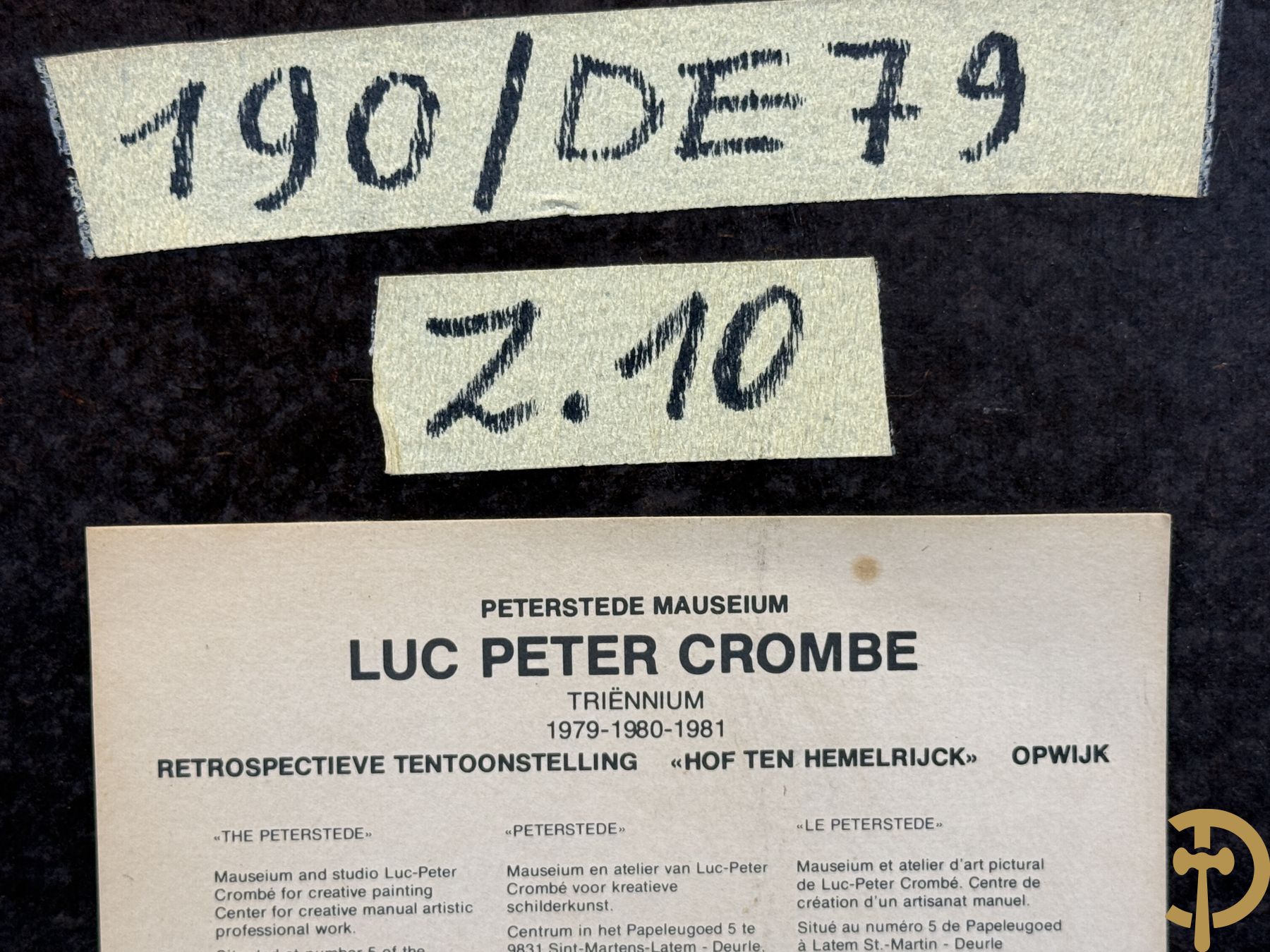 CROMBE Luc Peter verso gemerkt 