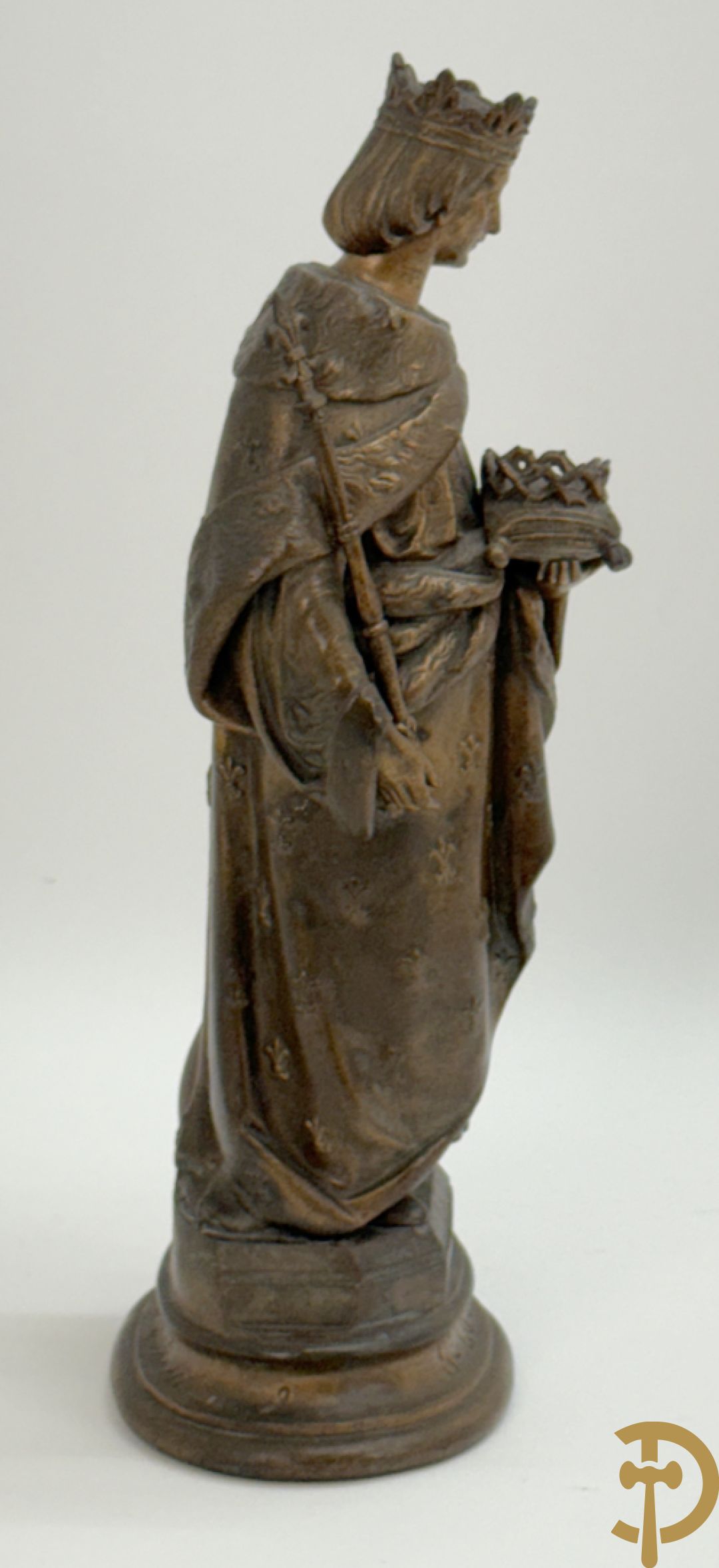 Verguld beeld van Sint-Louis in zamak