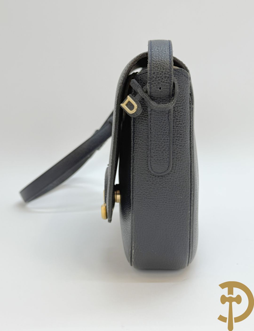 Blauwe lederen schoudertas Delvaux