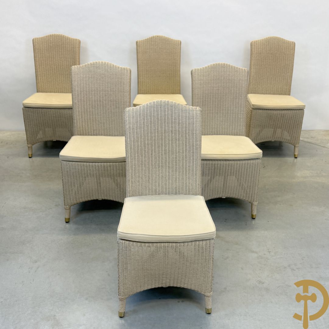 Zes Lloyd Loom stoelen, merk Vincent Sheppard