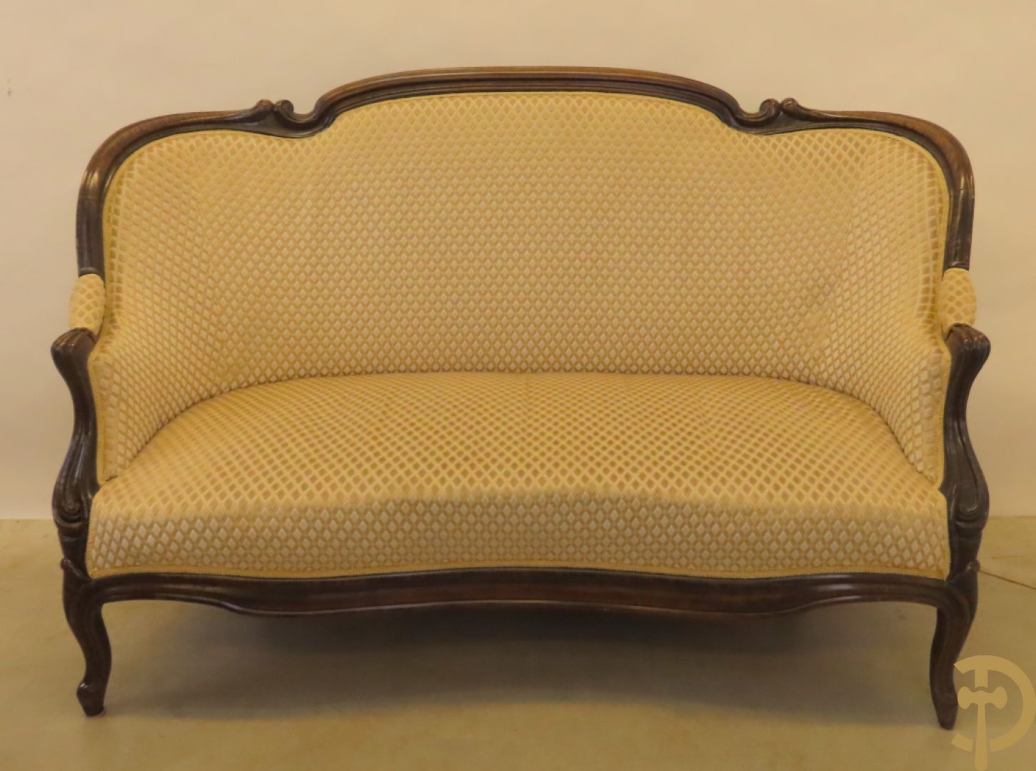 Louis Philippe salonensemble bestaande uit canapé, 2 armzetels en 2 stoelen