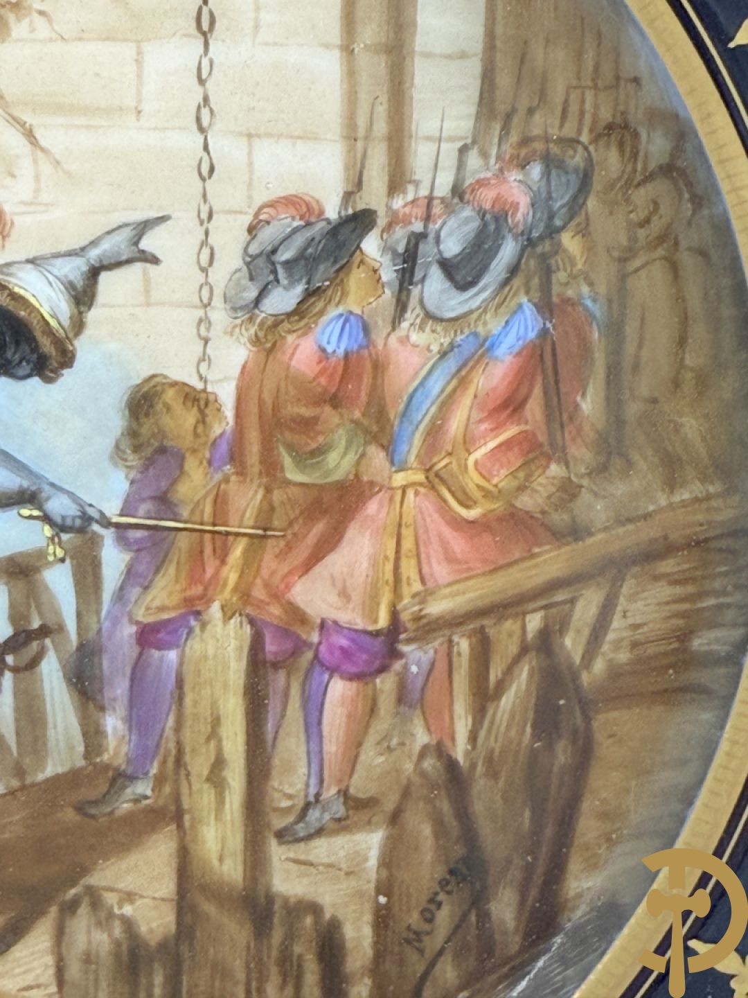 Paar handbeschilderde porseleinen Sèvres borden 