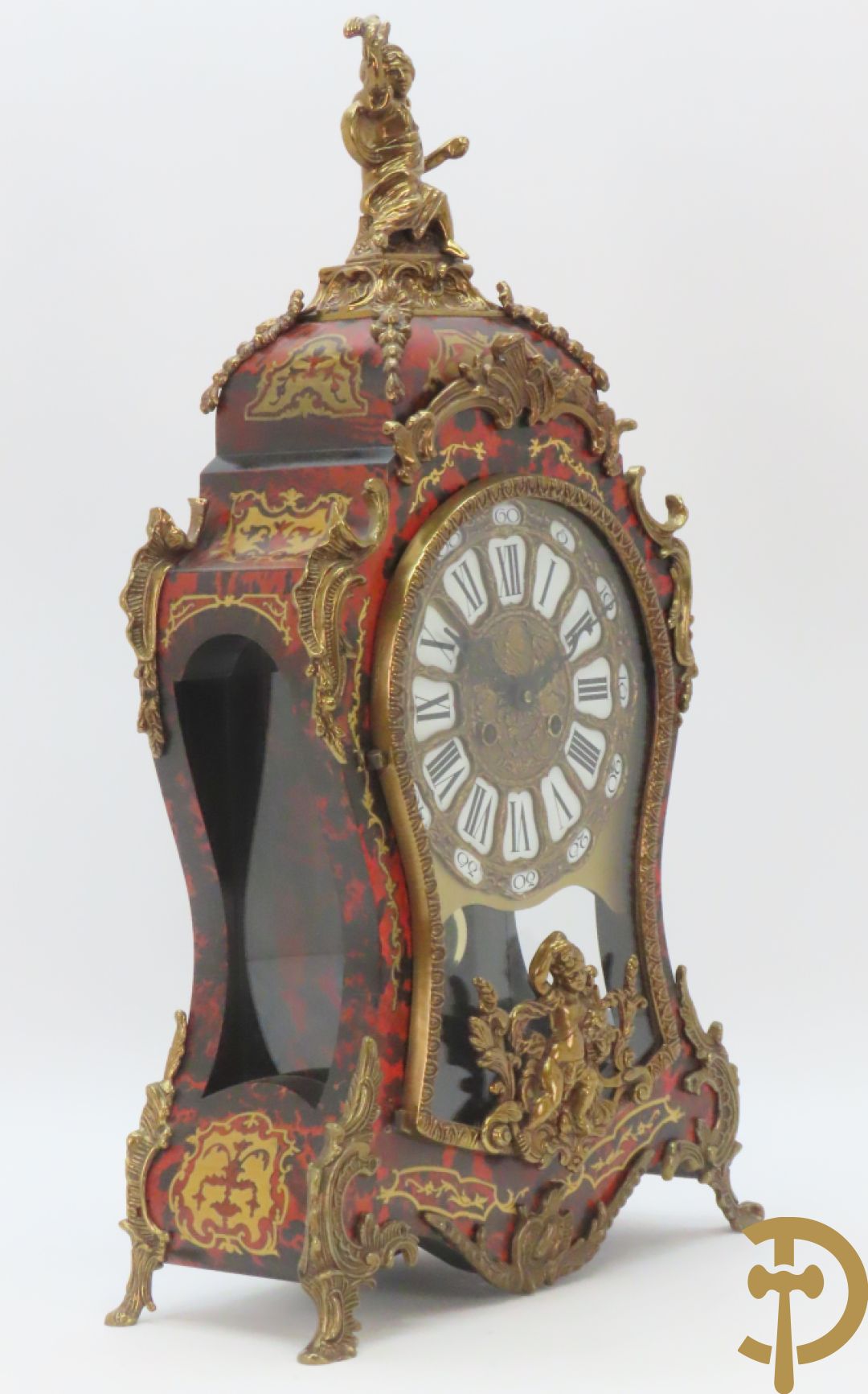 Italiaanse kartelklok met Boulle imitatie en bronsbeslag