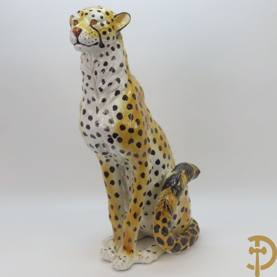 Italiaans keramieken luipaard, gestempeld onderaan Made in Italy