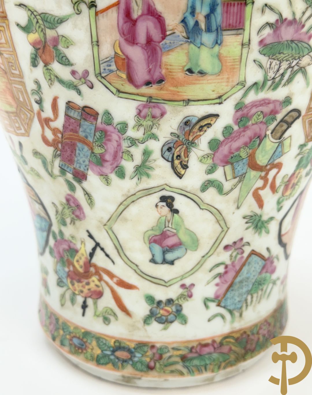 Paar Chinese porseleinen Kanton vazen