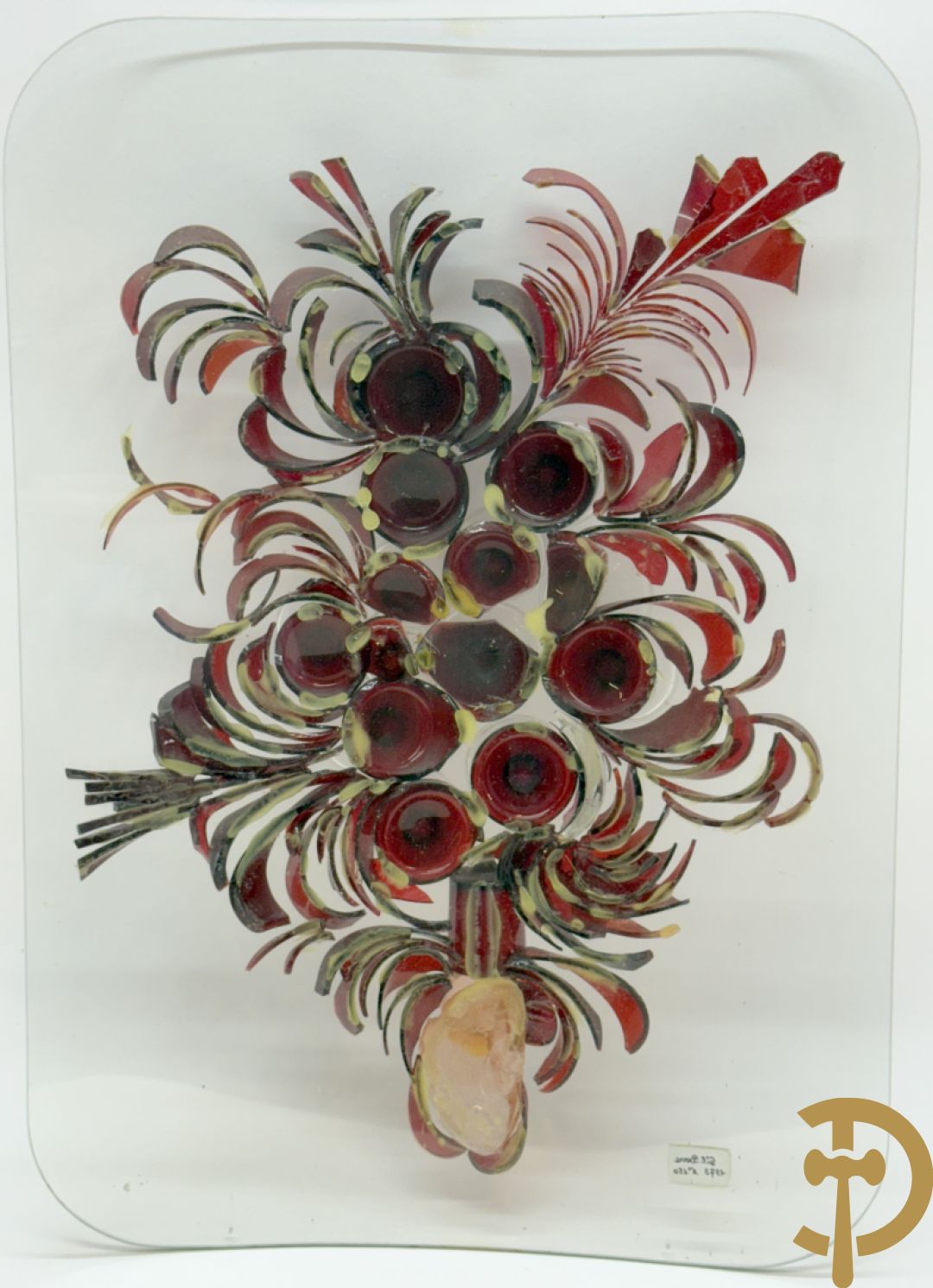 BERRE Gil getekend 1973 - Kunstwerk gemaakt van gekleurde glazen