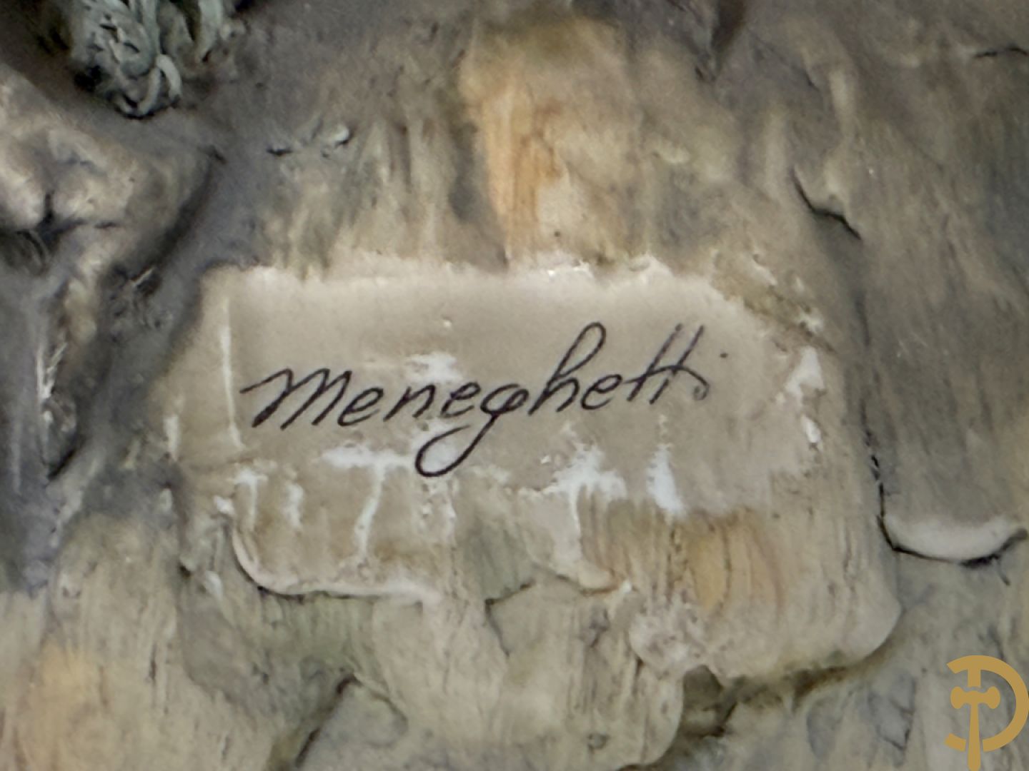 Zes porseleinen groepen Capo di Monte : Paarden met koets, oude man op bank, dame met kinderen, cupido