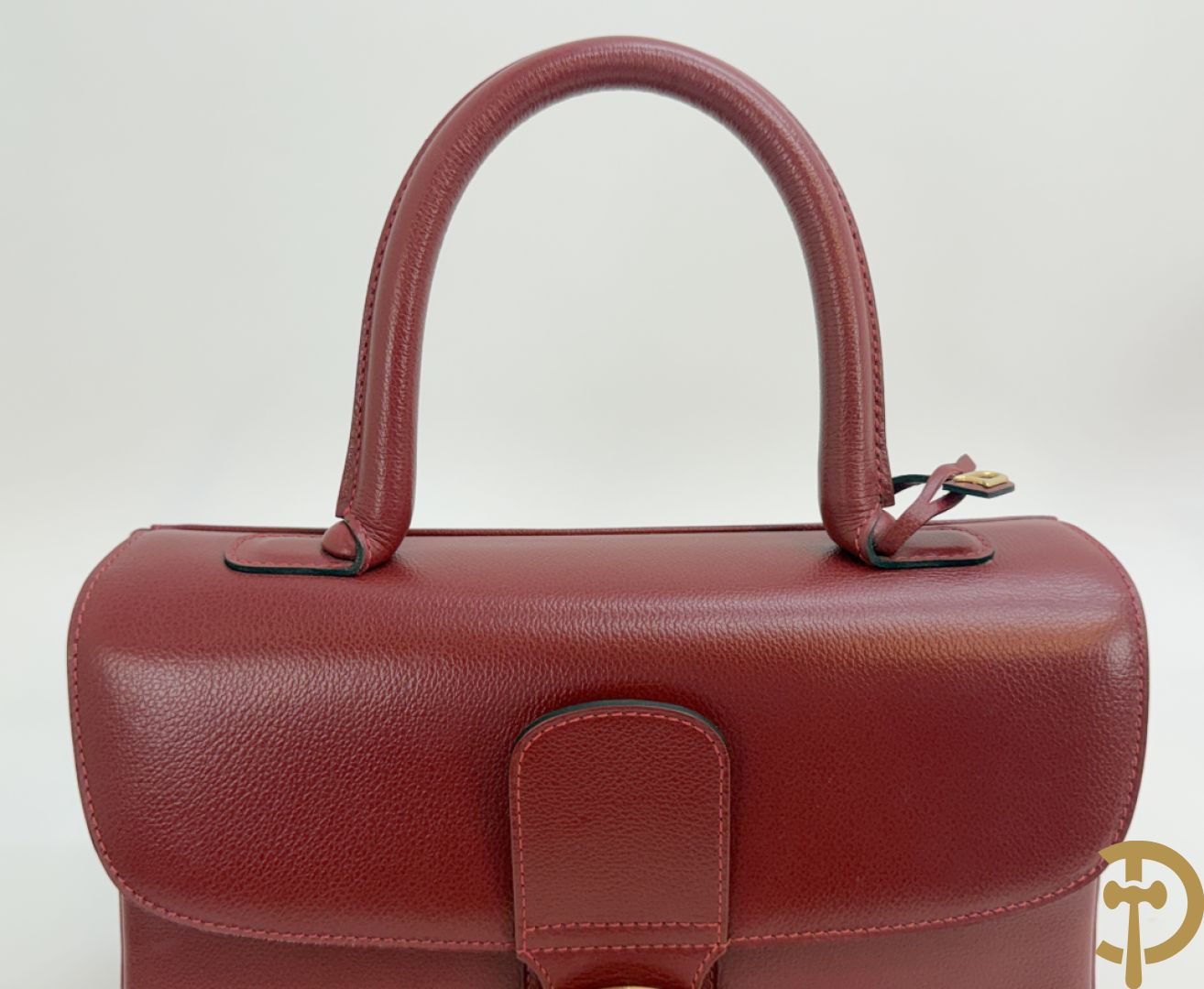 Bordeaux lederen handtas, geldbeugel, kaarthouder en portemonnee, Delvaux, model brillant