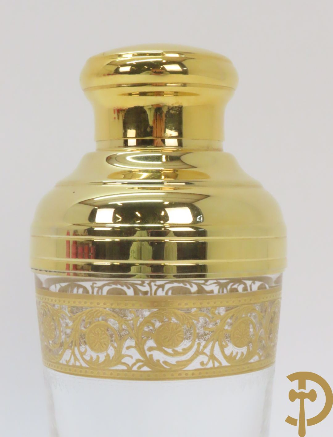 Kristallen shaker met Thistle decor, onderaan gemerkt cristallerie Saint Louis France