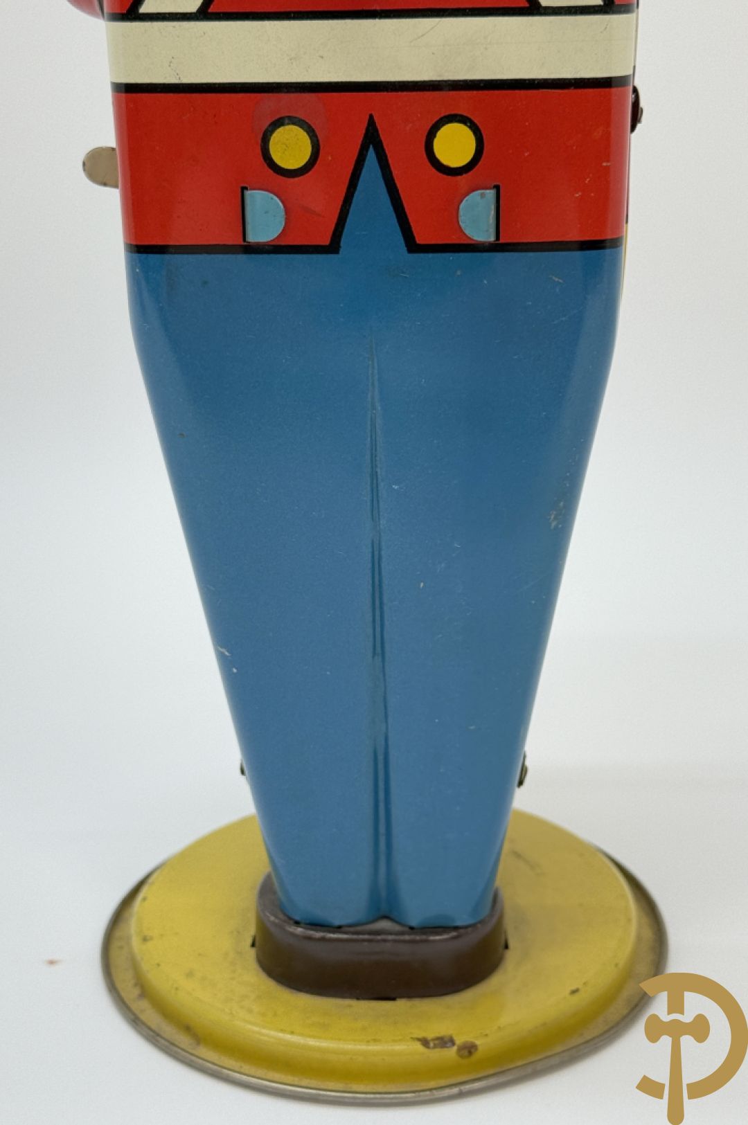 Antieke Engelse speelgoedtrommelaar, Drum Major made by Wolvering supply by Pittsburgh