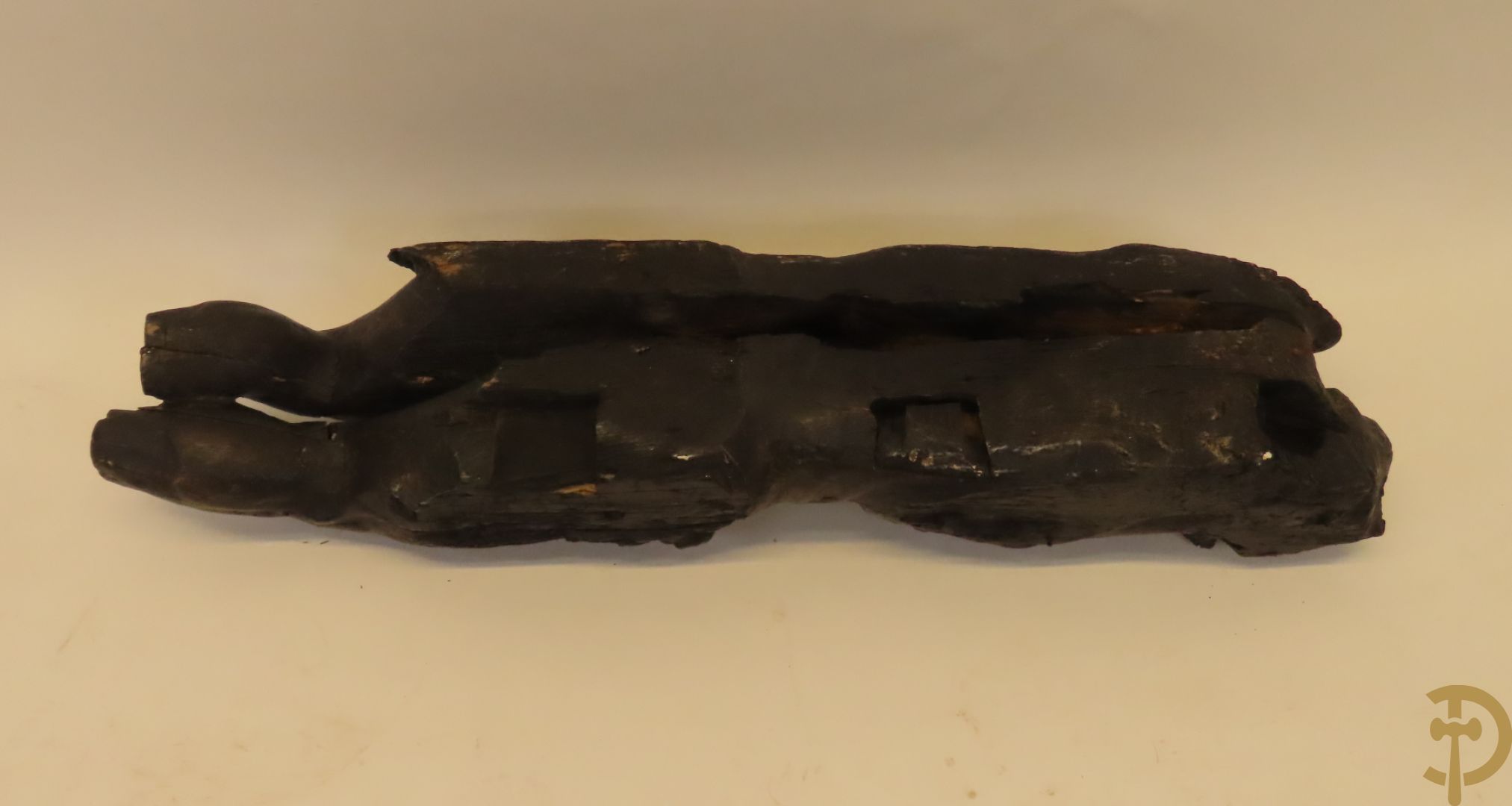 Antiek houtgesculpteerde fragment van Christus met lendendoek, 16e of 17e