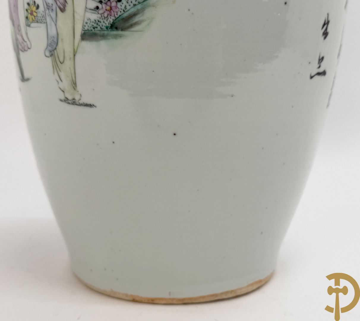 Chinese porseleinen vaas met decor van geisha