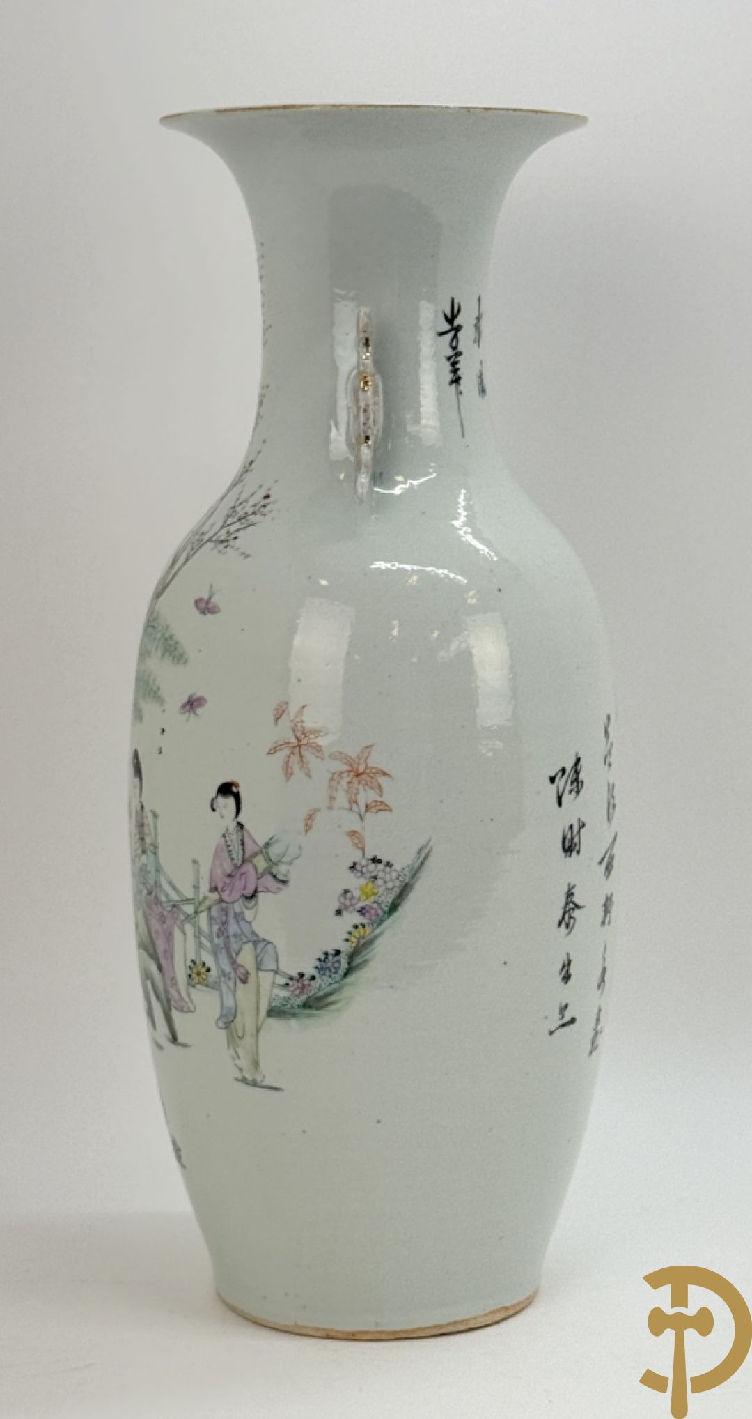 Chinese porseleinen vaas met decor van geisha