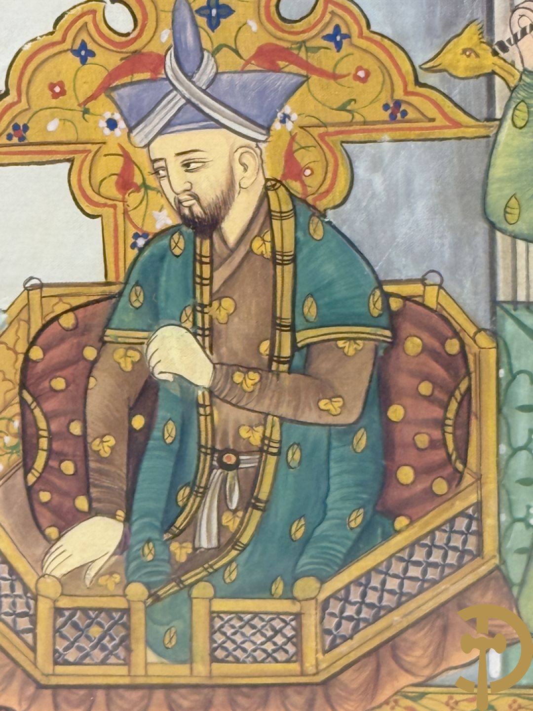 Drie Indische handgekleurde, geaquarelleerde en geanimeerde scènes