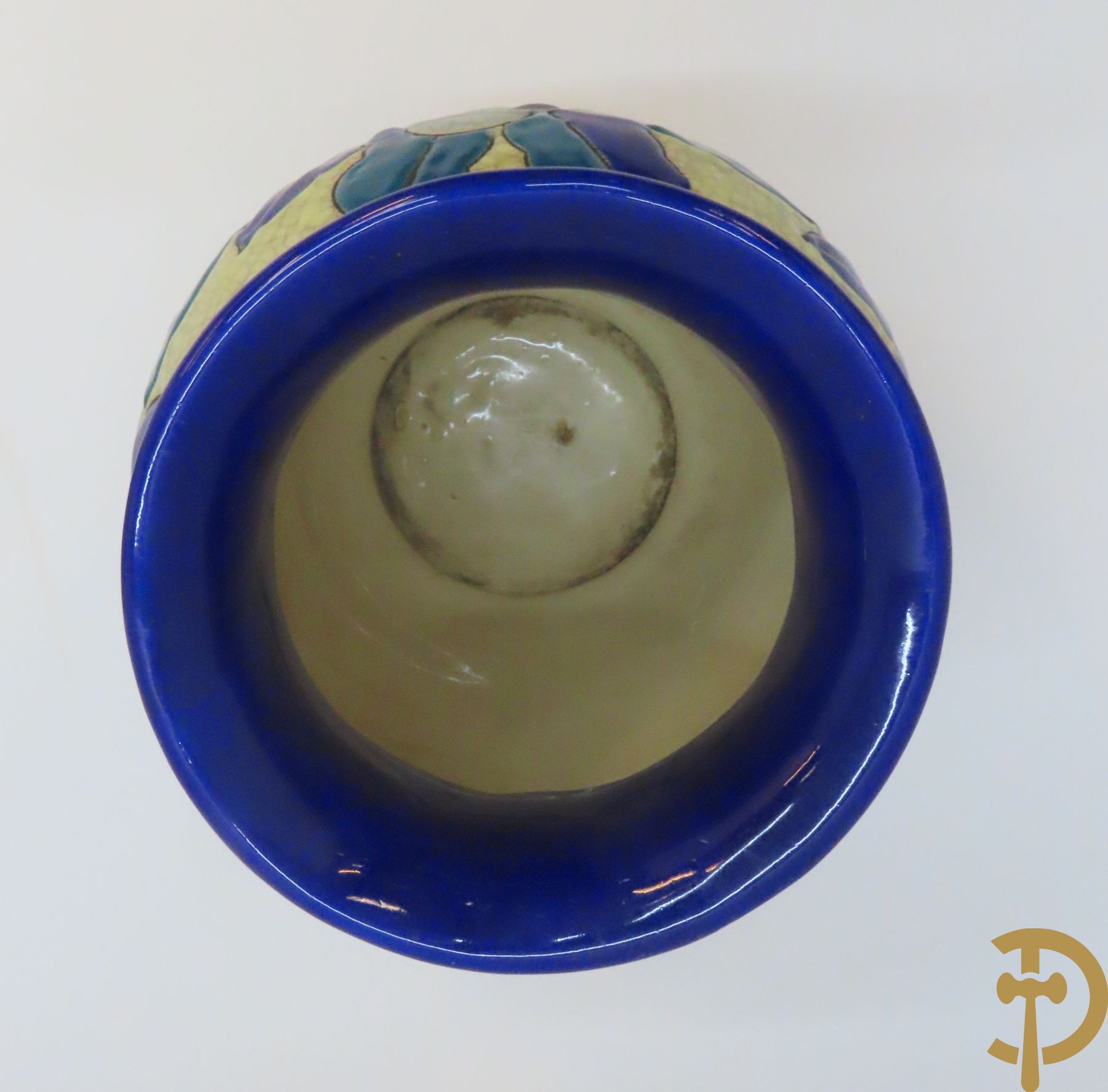 Boch Keramis vaas met bloemen, decor 2765 + Boch Keramis vaas, decor 2542