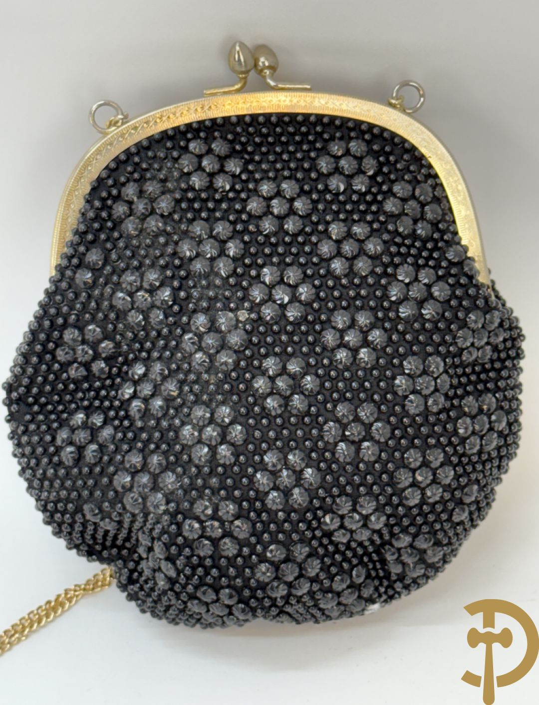 Kroko zwart lederen handtas, Le Sellier Bruxelles + zwart lederen kroko clutch + bruin lederen kroko enveloppetas + toneelhandtasje