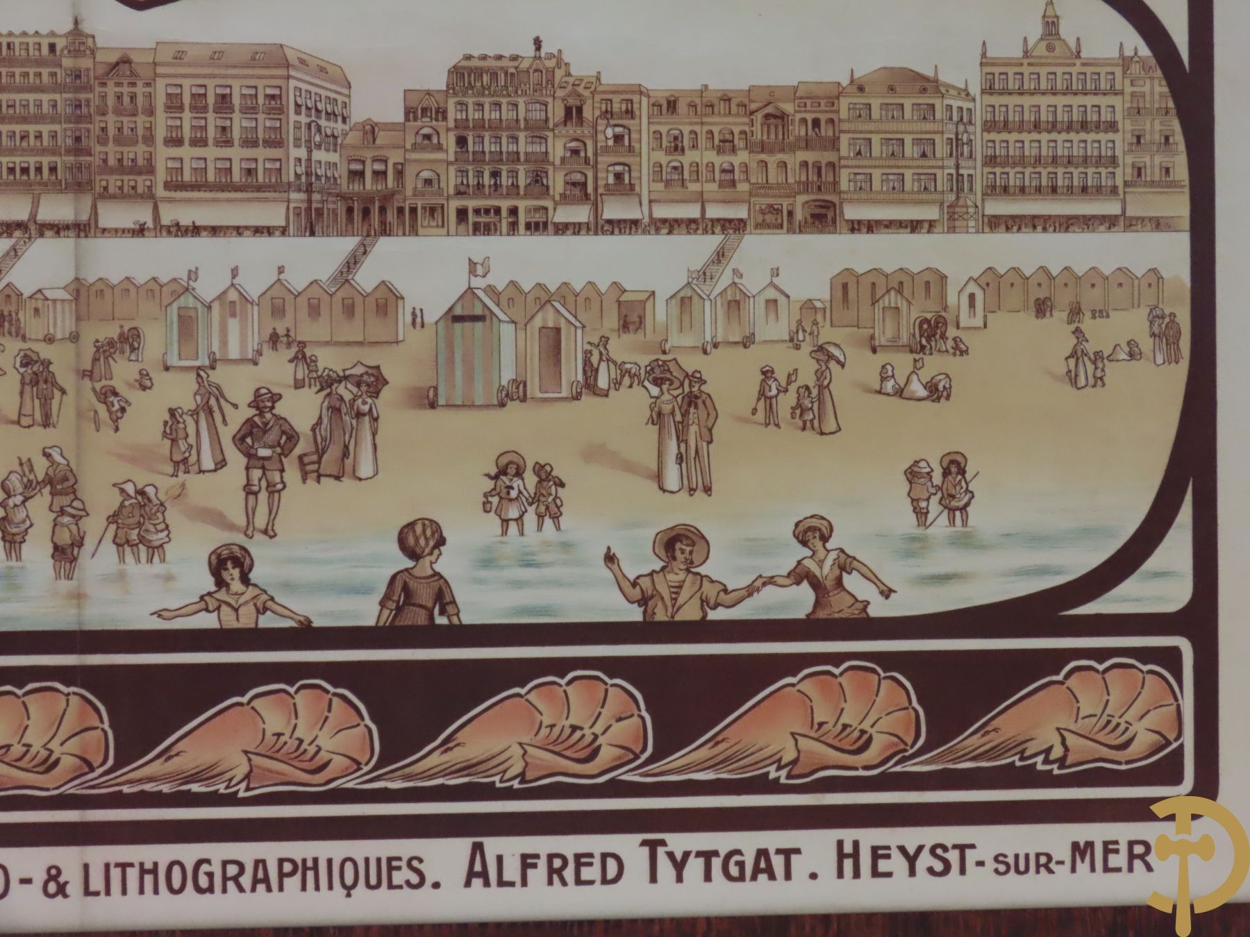 Oude affiche van etablissements Typo- & lithographiques -Alfred Tytgat - Heyst sur Mer