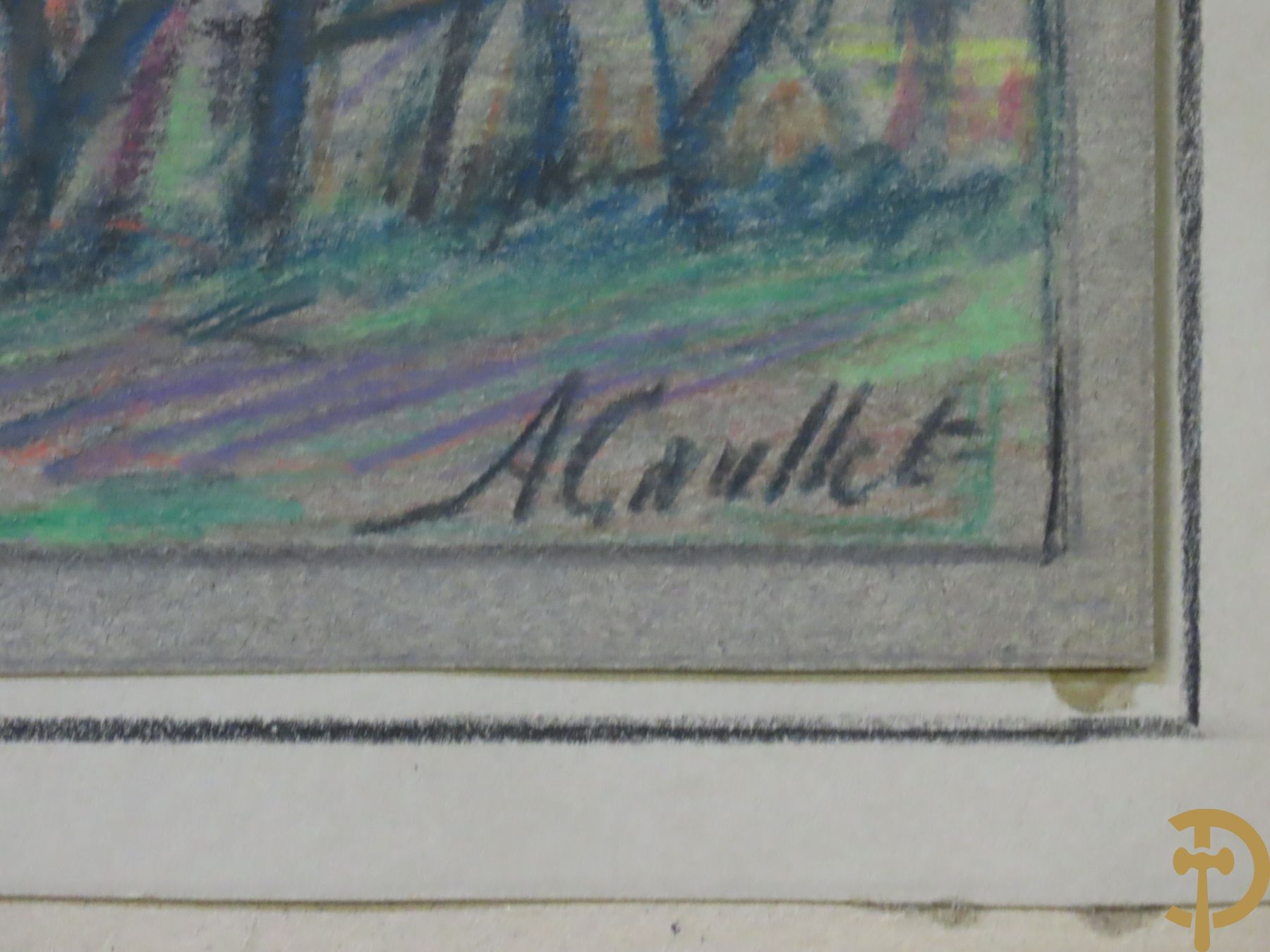 CAULLET A. get. Collectie schilderijtjes, aquarels, tekeningen en schetsen w.o. Leiezicht, landschap, zicht op Diksmuide, zicht op de Heulebeek, zittende man, hoevezichten
