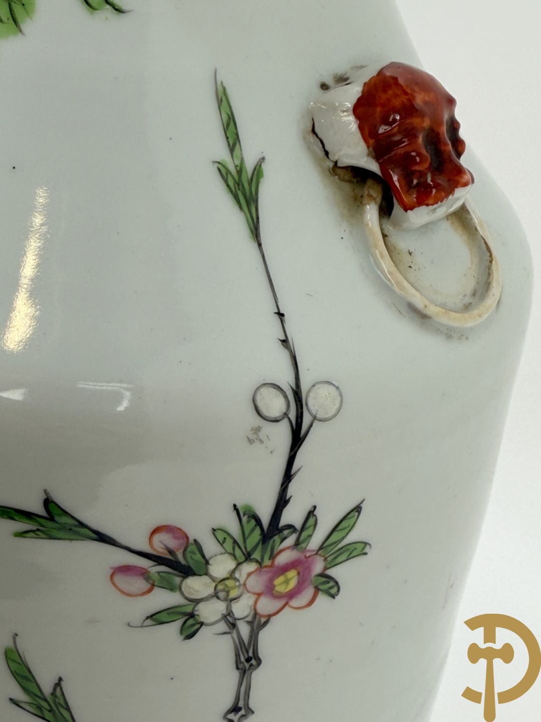 Chinese porseleinen vaas met decor van bloemen en vogels