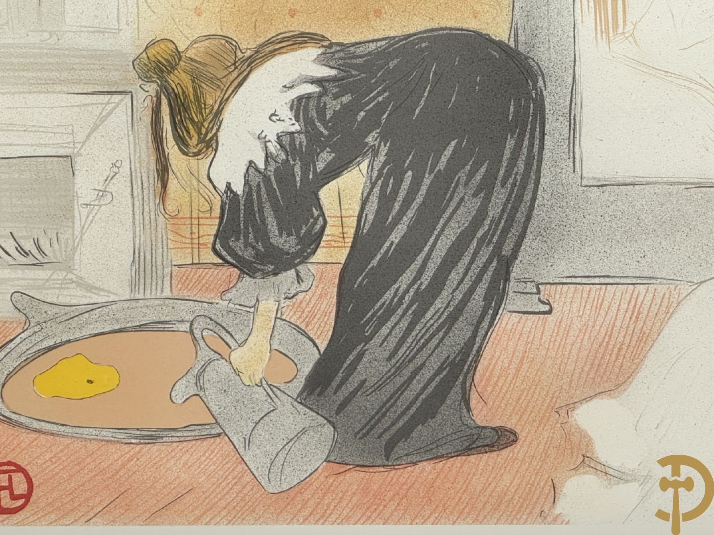 T.L. gemonogrammeerd (Toulouse Lautrec) 