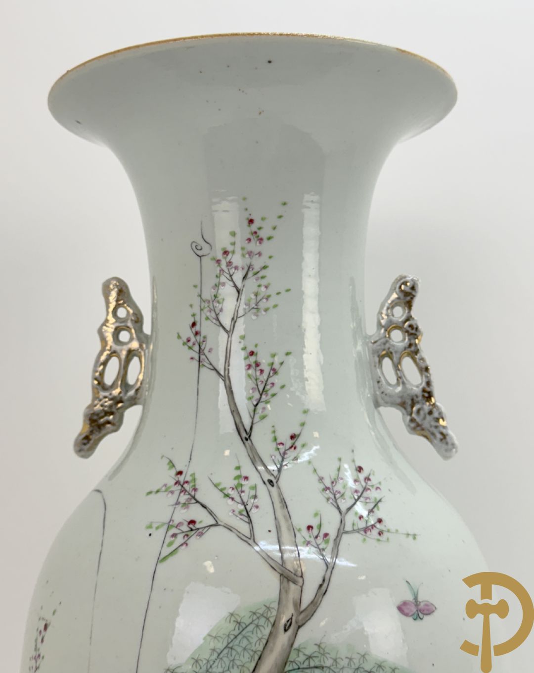 Chinese porseleinen vaas met decor van geisha