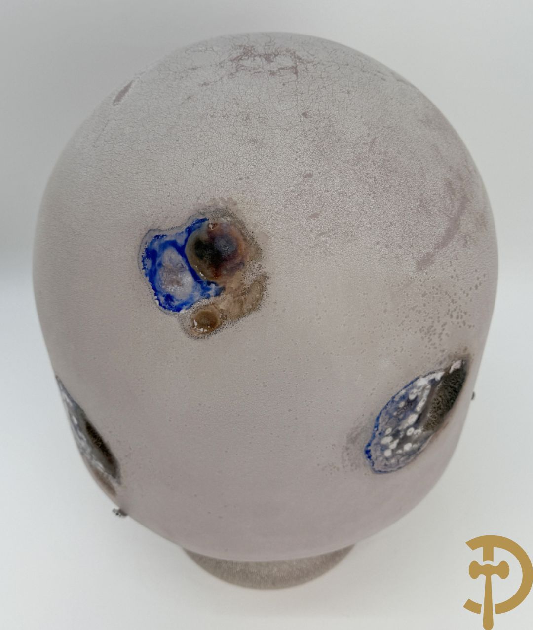 Tafellampadaire in geïriseerd kleurig glas met chromé afwerking, BARDINI getekend