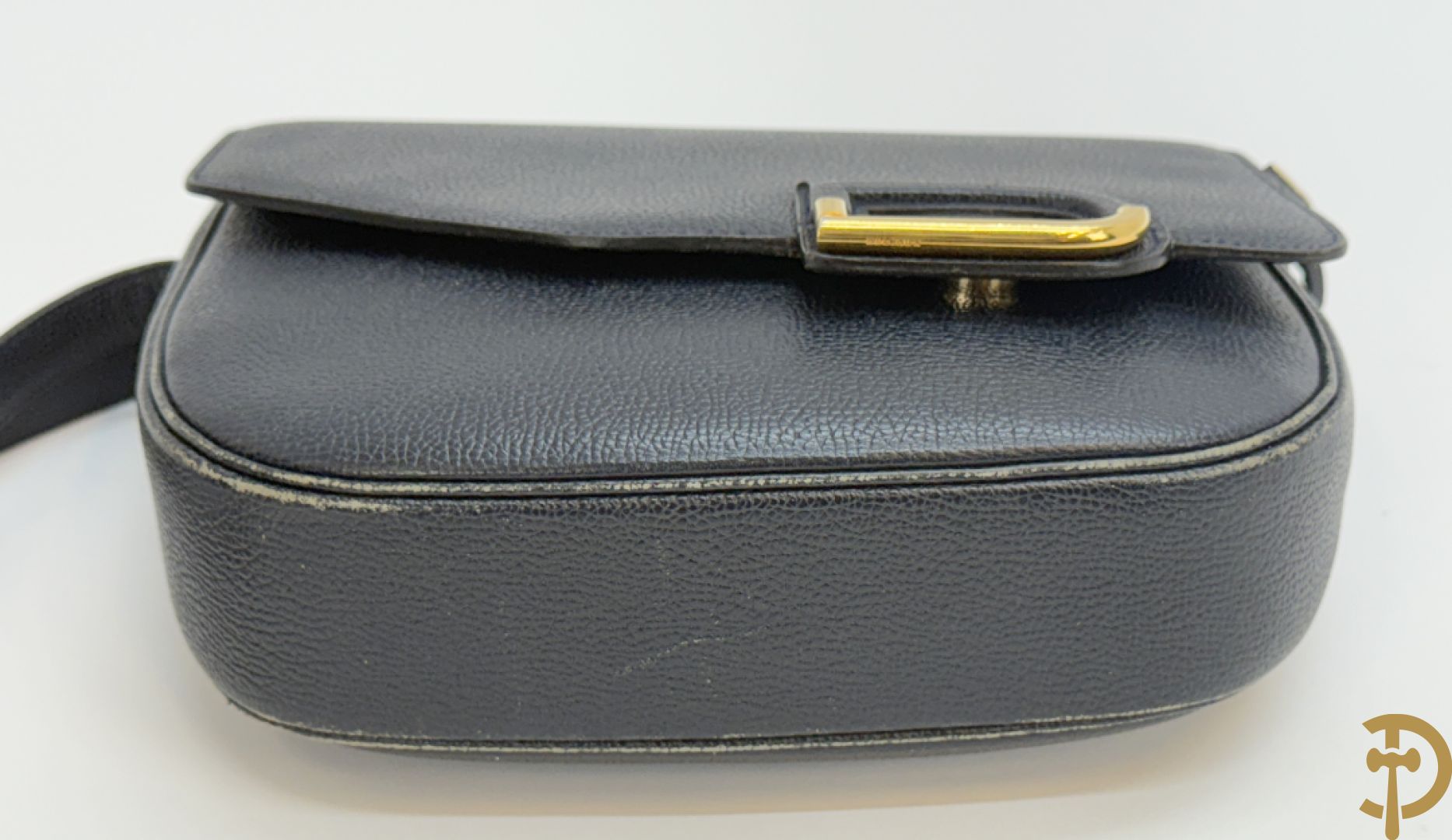 Blauwe lederen schoudertas Delvaux