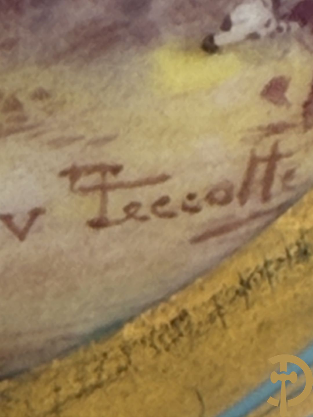 Paar Sèvres cassolettes met handbeschilderd romantisch decor van dame met cupido en landschapsdecor - met vergulde bronzen vierarmige kandelaar, Feccotte V. getekend