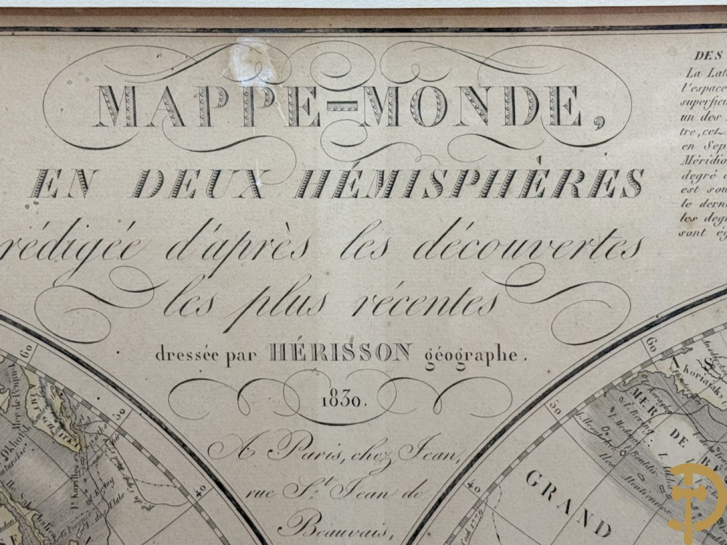 Mappe-monde en 2 hémisphères van Tardieu