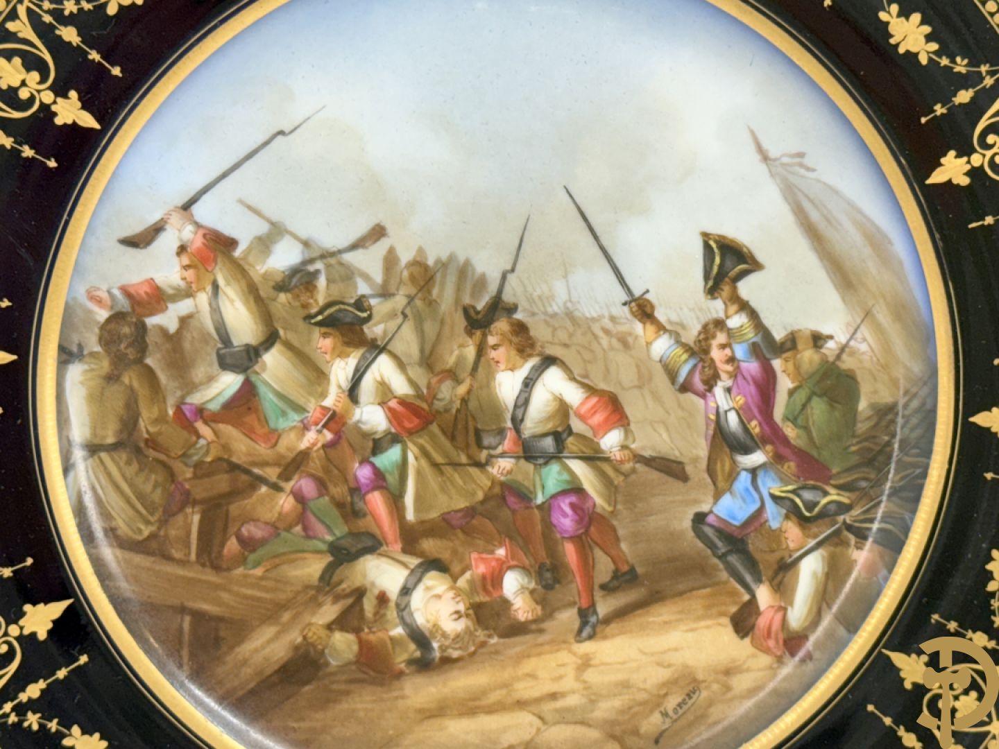 Paar handbeschilderde porseleinen Sèvres borden 