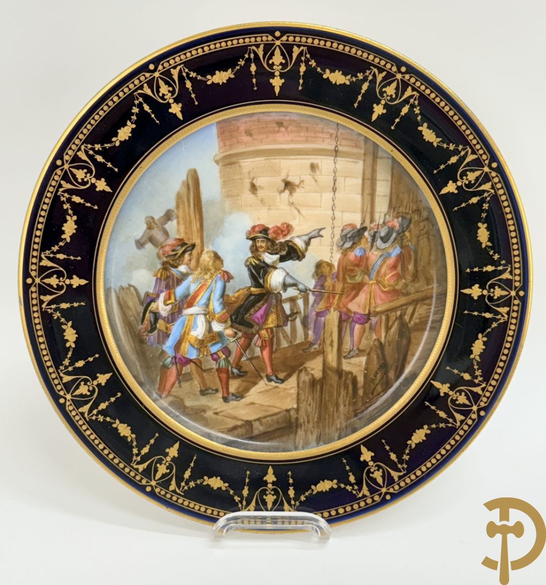 Paar handbeschilderde porseleinen Sèvres borden 