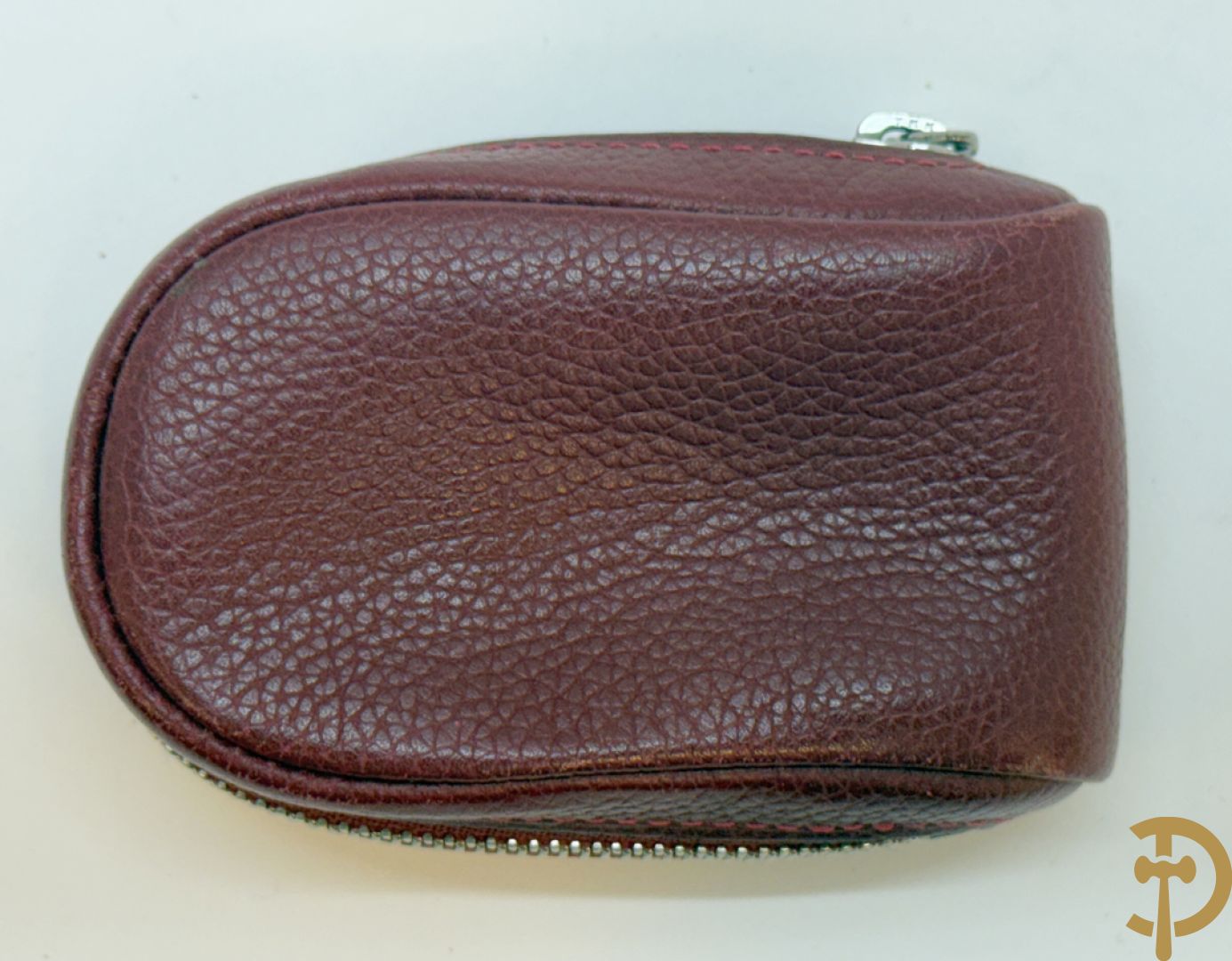 Bordeaux lederen handtas, geldbeugel, kaarthouder en portemonnee, Delvaux, model brillant