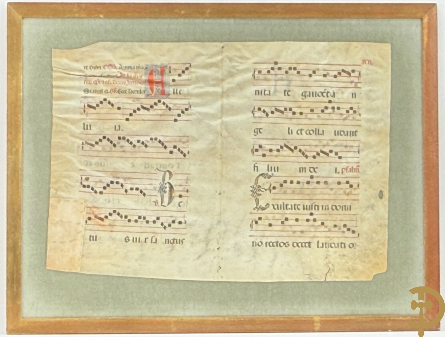 Perkamenten uittreksel uit een gezangenboek met Latijnse gekaligrafeerde letter