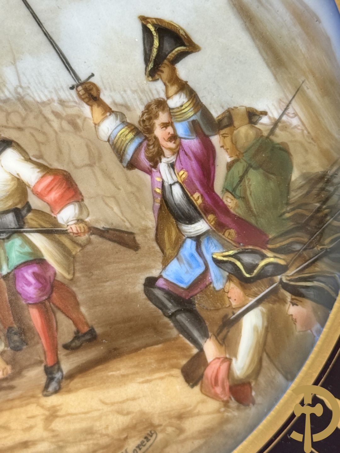 Paar handbeschilderde porseleinen Sèvres borden 