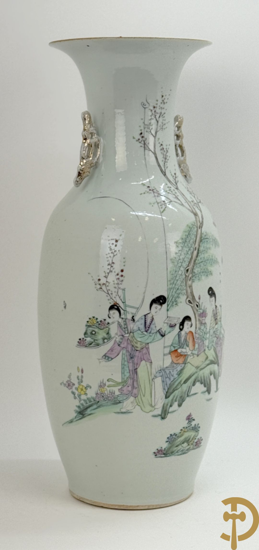 Chinese porseleinen vaas met decor van geisha