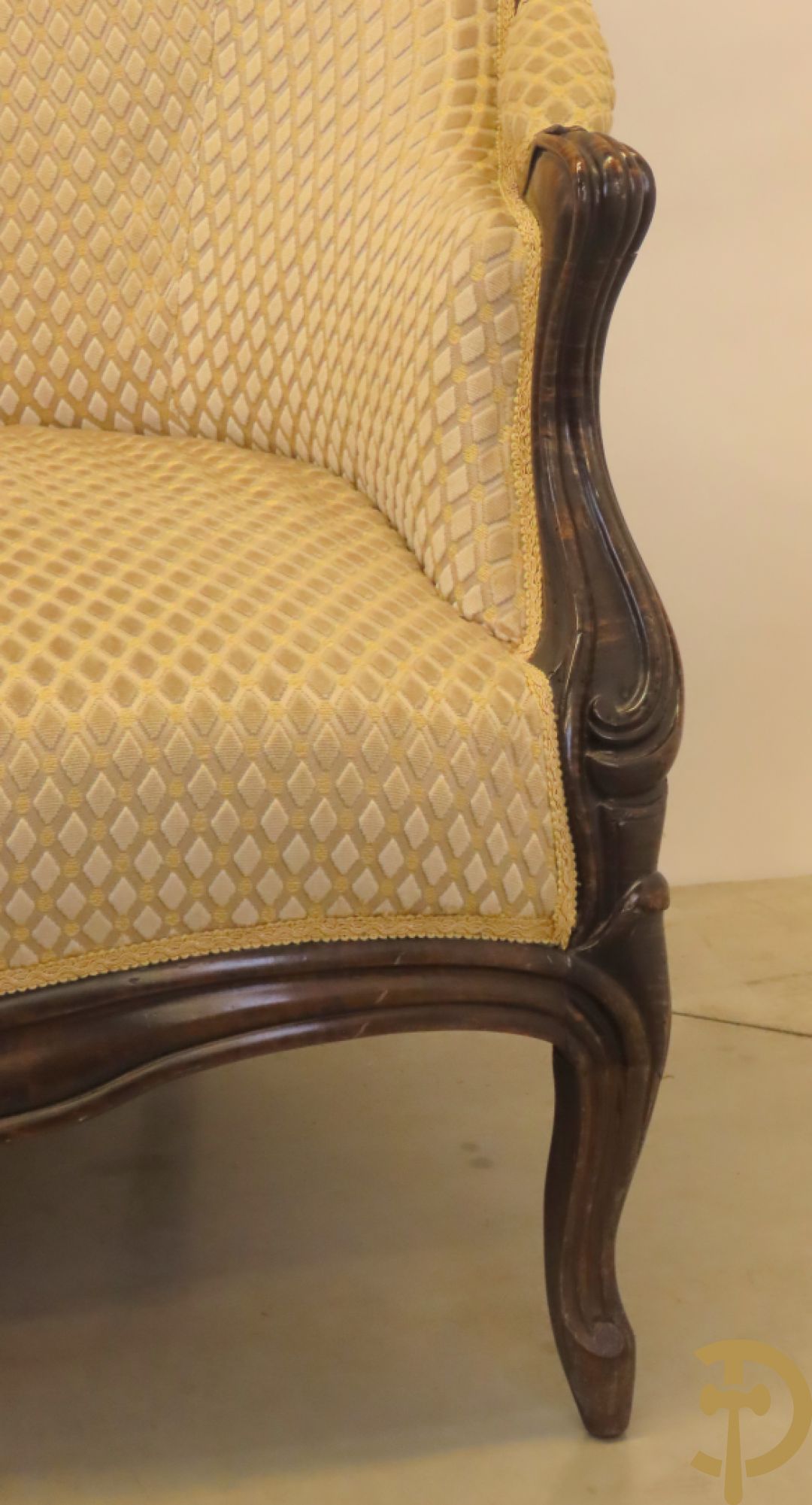 Louis Philippe salonensemble bestaande uit canapé, 2 armzetels en 2 stoelen