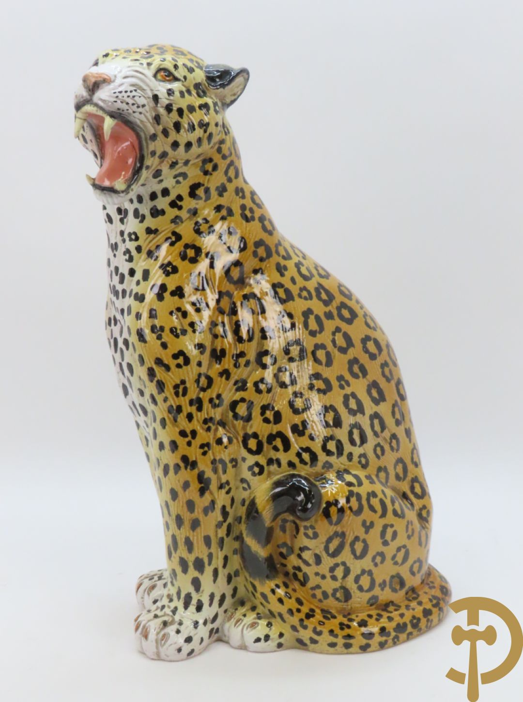 Keramieken luipaard, onderaan gestempeld Made in Italy