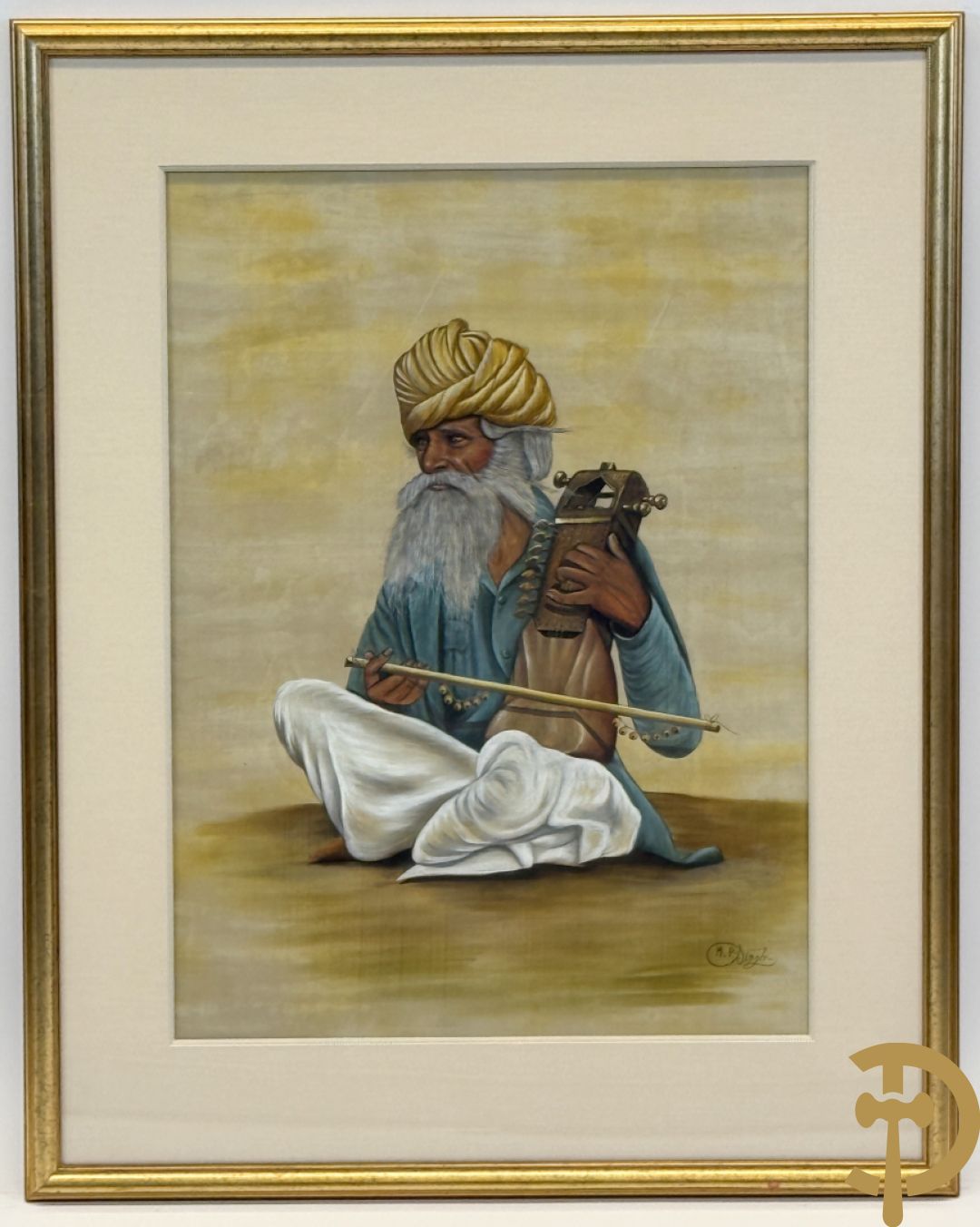 Drie Indische handgekleurde, geaquarelleerde en geanimeerde scènes