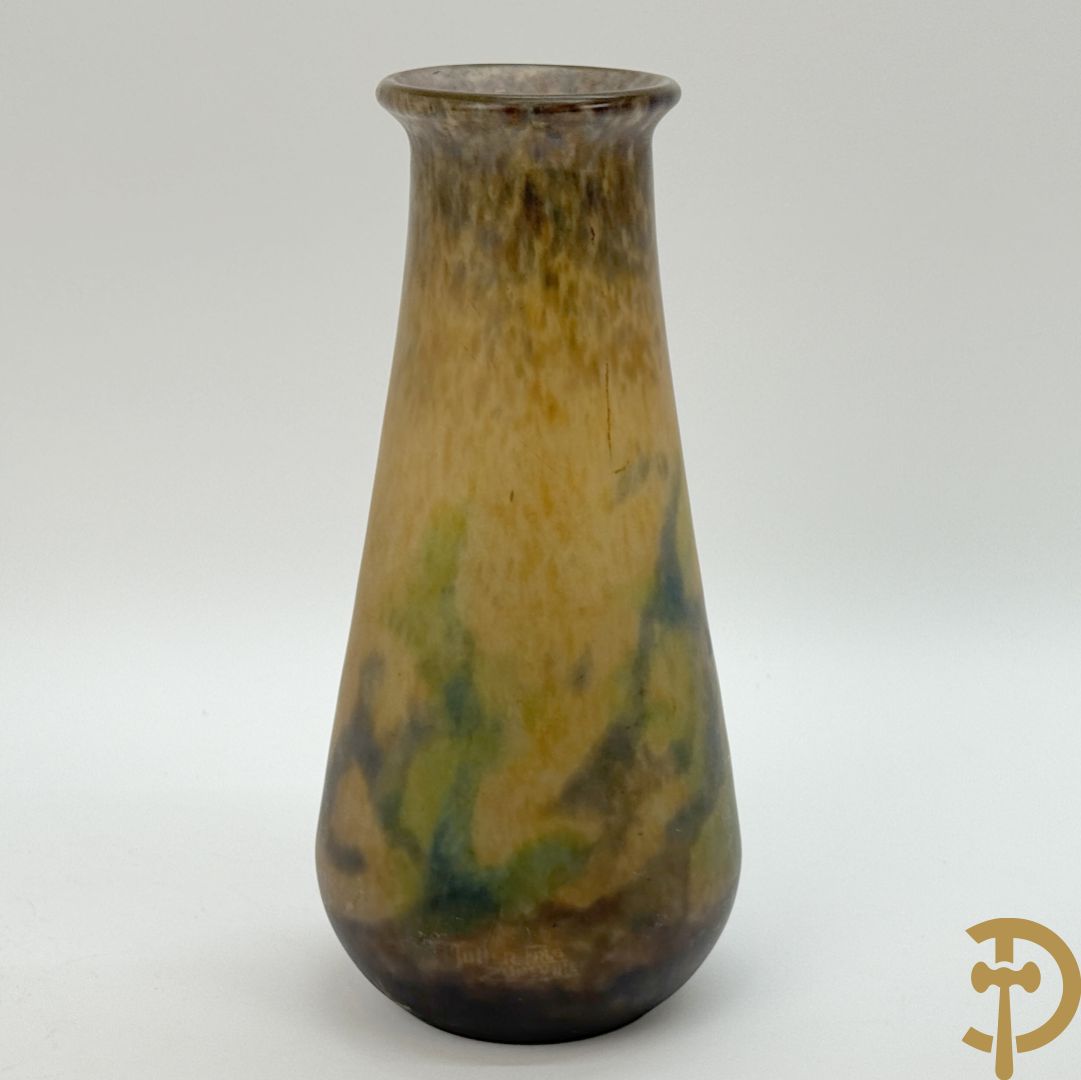 MÜLLER FRERES Luneville getekend, Art Deco vaas in glaspasta