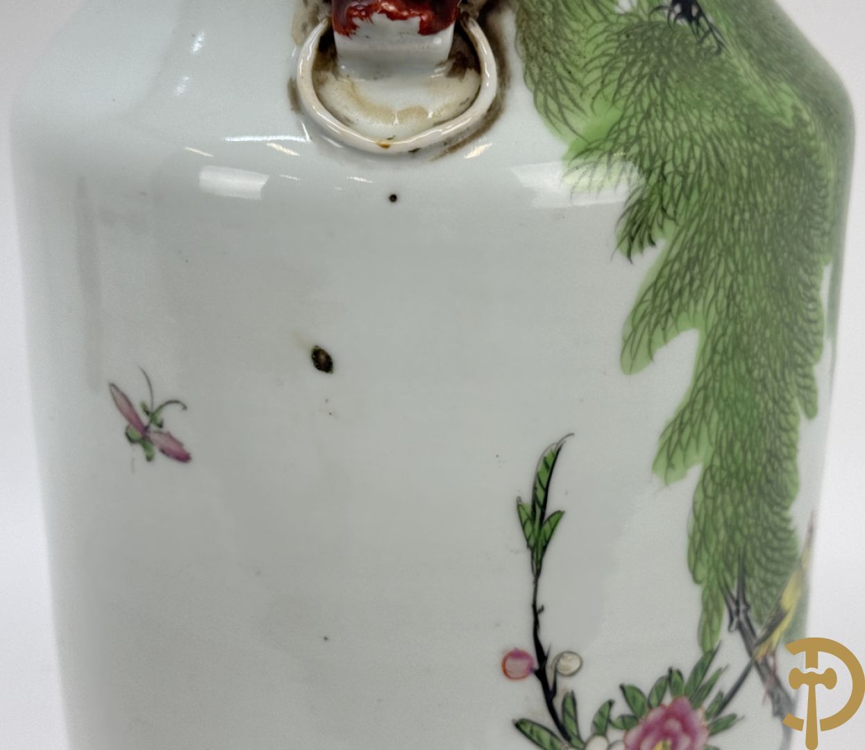 Chinese porseleinen vaas met decor van bloemen en vogels