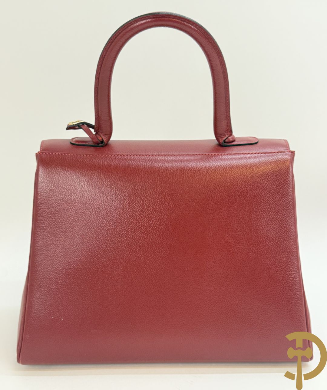 Bordeaux lederen handtas, geldbeugel, kaarthouder en portemonnee, Delvaux, model brillant