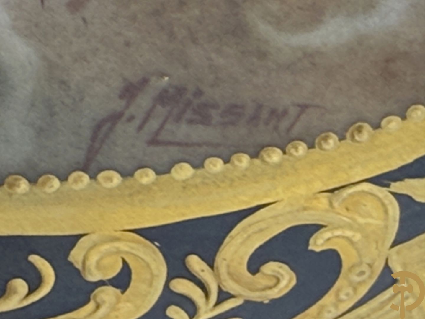 Paar porseleinen Sèvres cassolettes met handbeschilderd romantisch decor op blauwe fond, zijdelings met bronzen zwanen, Chateaux de Sceaux  gemerkt onderaan, Missant J. getekend