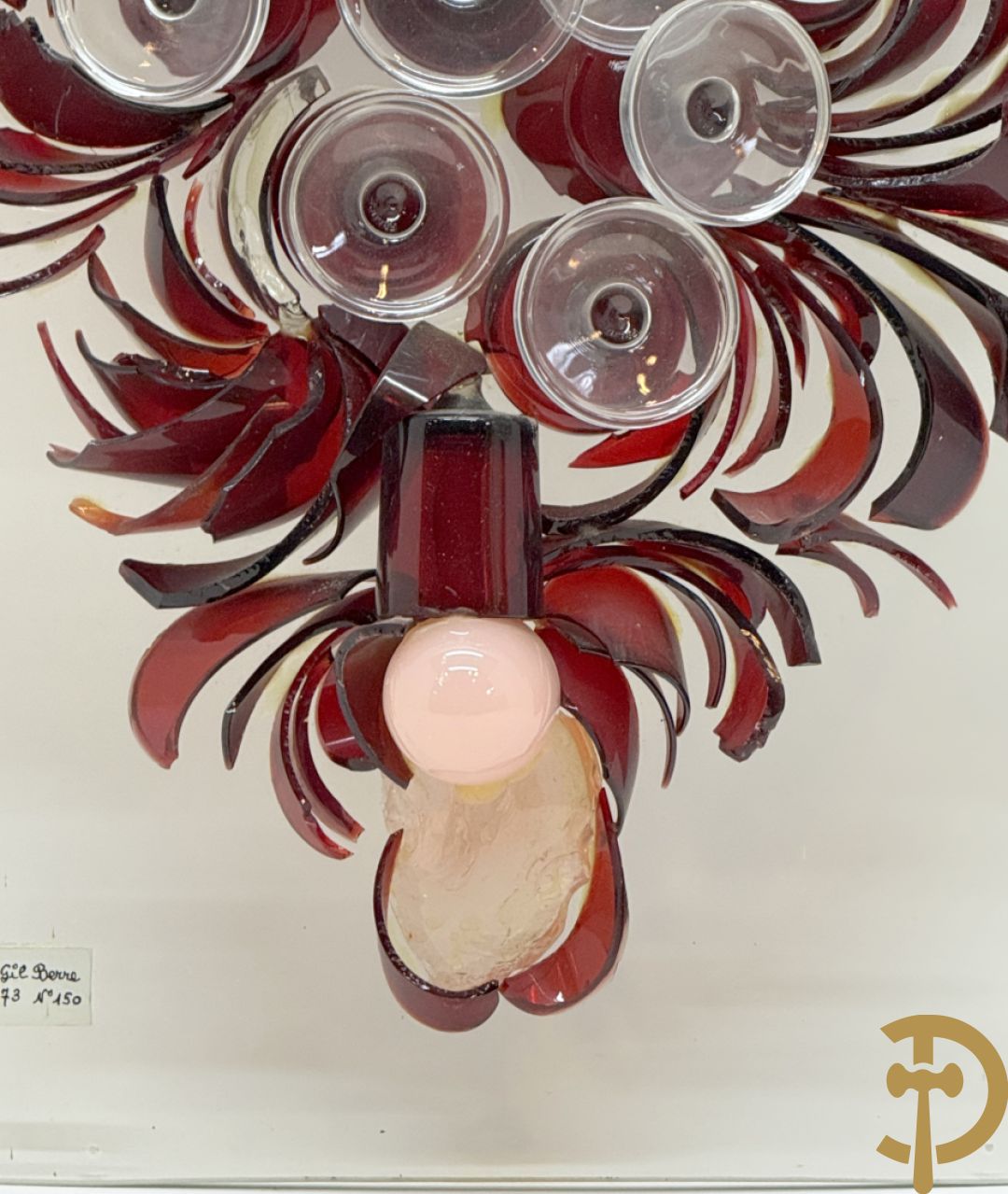 BERRE Gil getekend 1973 - Kunstwerk gemaakt van gekleurde glazen