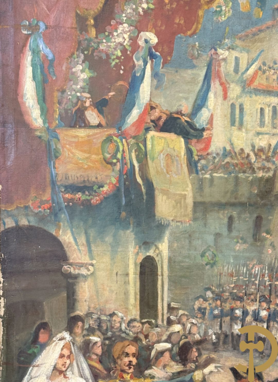 Onleesbaar getekend links onder 