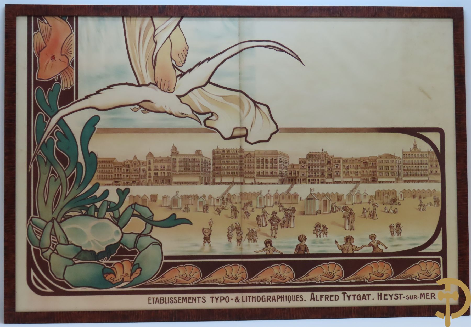 Oude affiche van etablissements Typo- & lithographiques -Alfred Tytgat - Heyst sur Mer