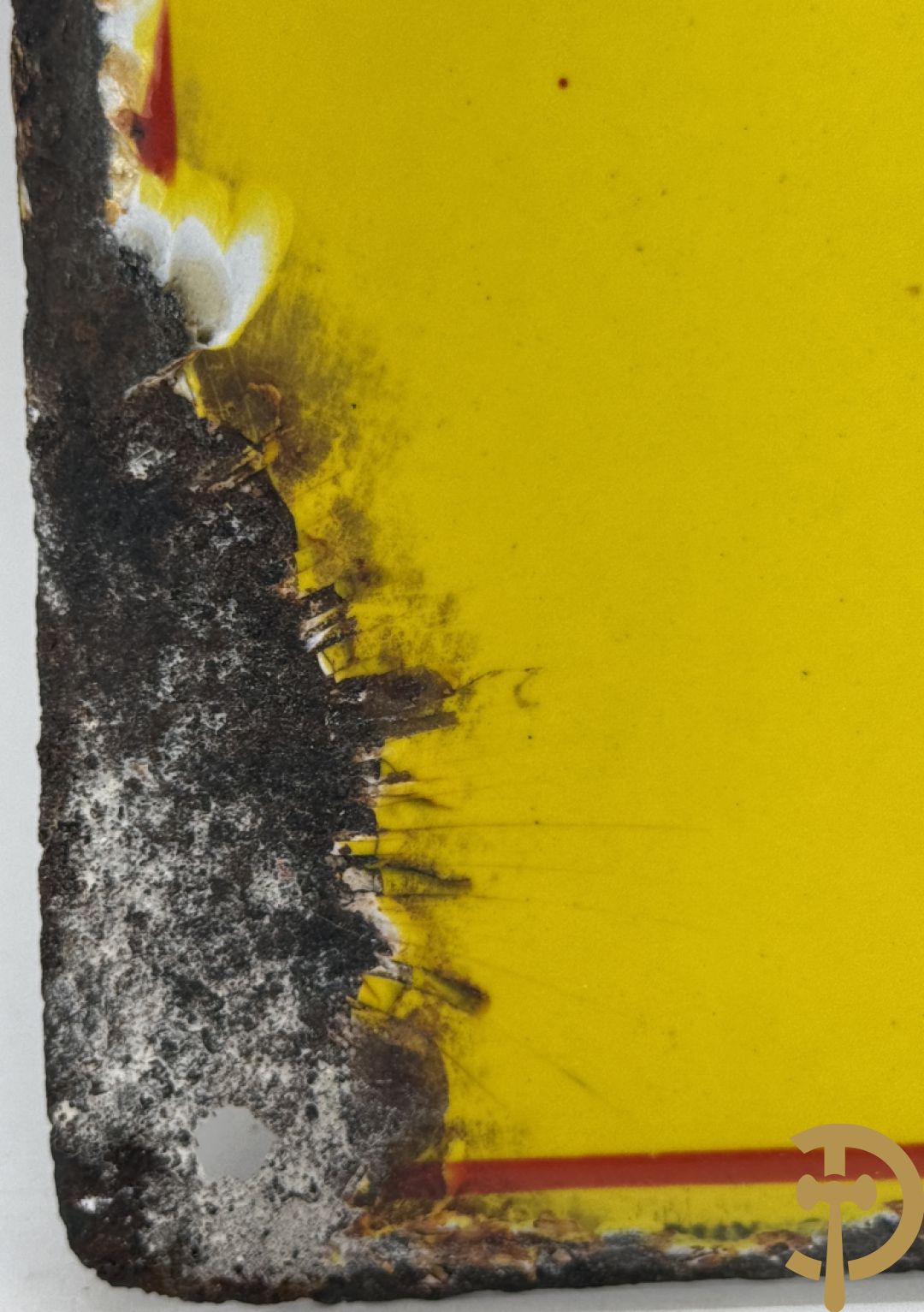 Oude emailplaat P. Sluis, voor uw vogels, universeel voer - begin jaren 