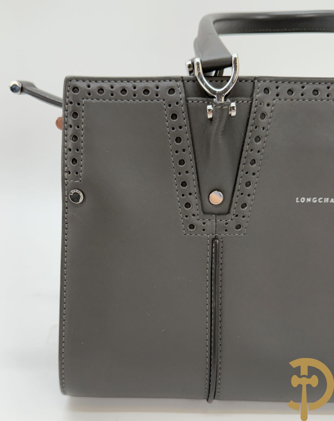 Lederen handtas Longchamps Paris Premier in bijhorende zak