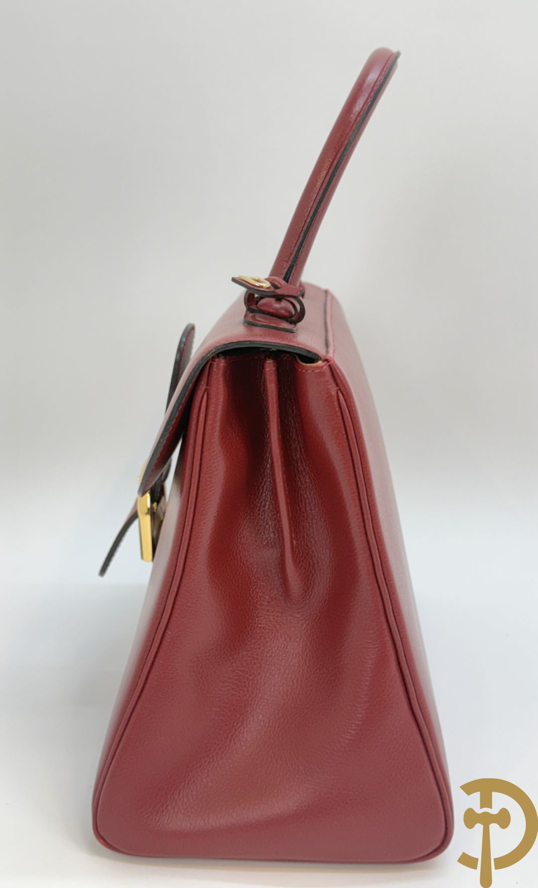 Bordeaux lederen handtas, geldbeugel, kaarthouder en portemonnee, Delvaux, model brillant